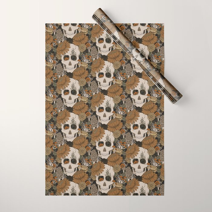 Autumn Skulls Wrapping Paper Gallery Image 1