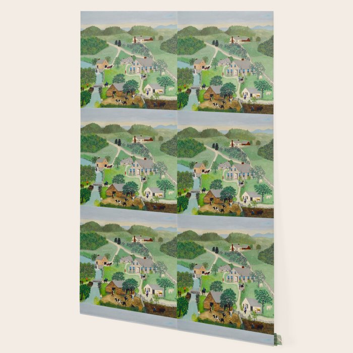Anna Mary Robertson 'Grandma' Moses The Old Oaken Bucket American Folk Art Wallpaper Gallery Image 2