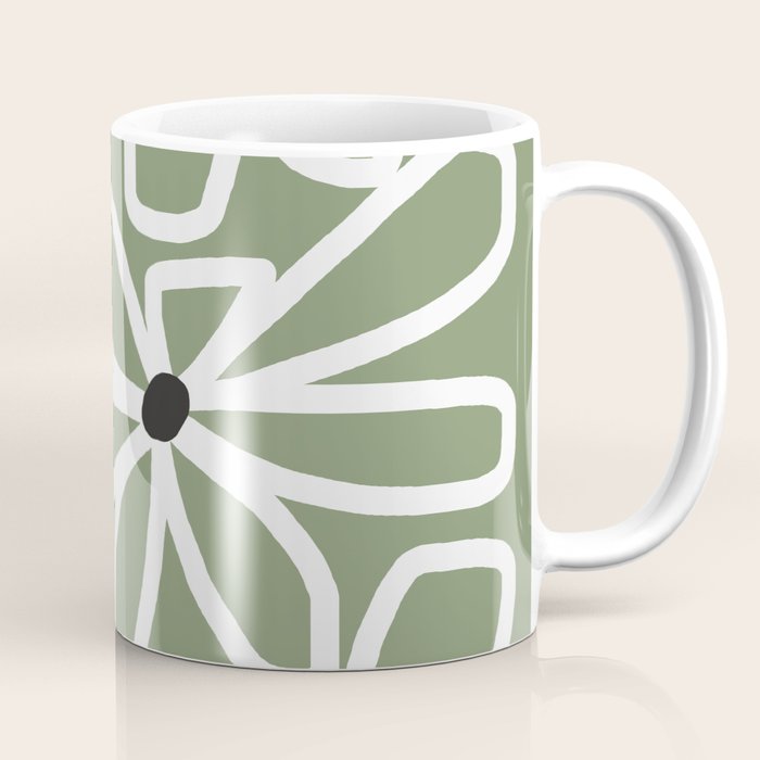 Daisy chain - sage Coffee Mug Gallery Image 1