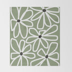 Daisy chain - sage Throw Blanket Gallery Image 2