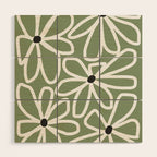 Daisy chain - sage Wood Wall Art Gallery Image 1