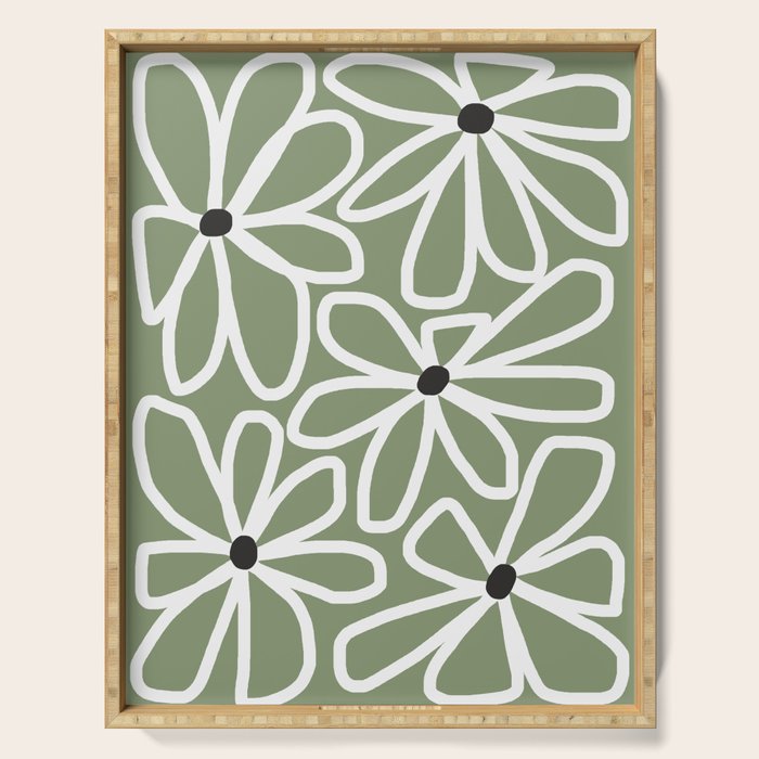 Daisy chain - sage Serving Tray Gallery Image 1