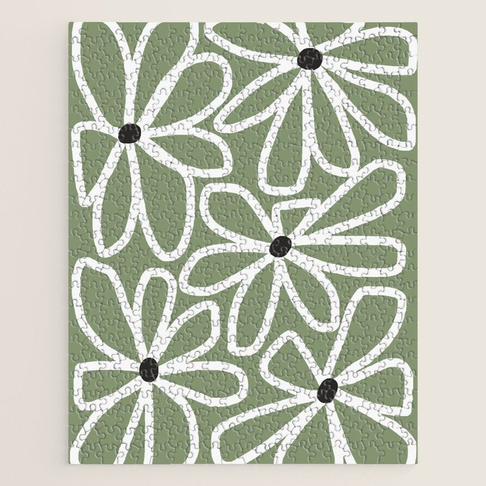 Daisy chain - sage Jigsaw Puzzle Gallery Image 1