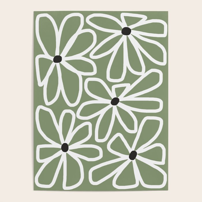 Daisy chain - sage Poster Gallery Image 1