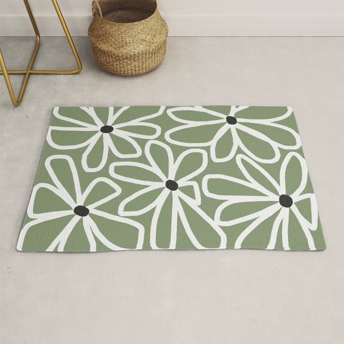 Daisy chain - sage Rug Gallery Image 1