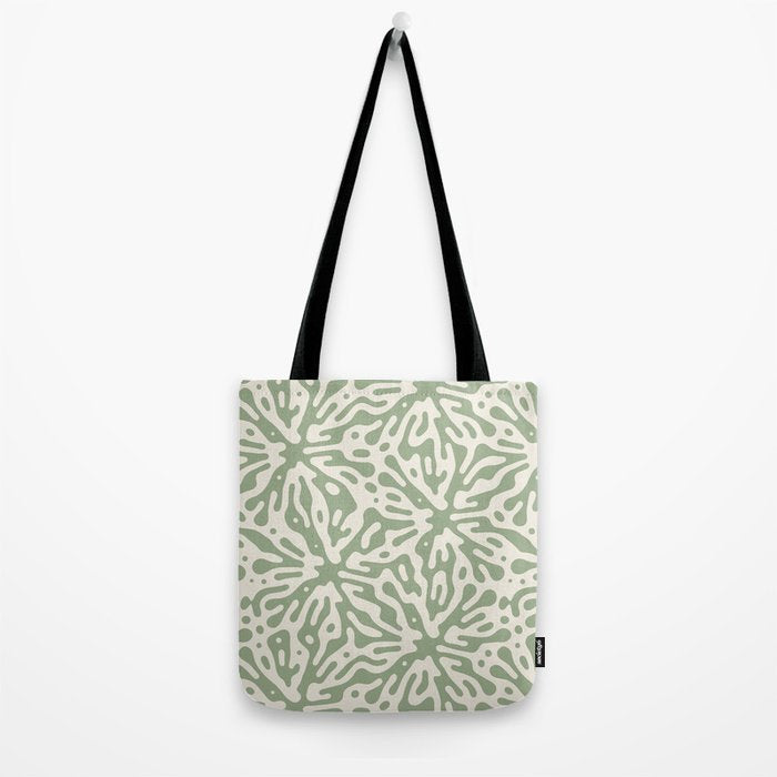 Organic Matter in Ivory and Green Tote Bag Gallery Image 2