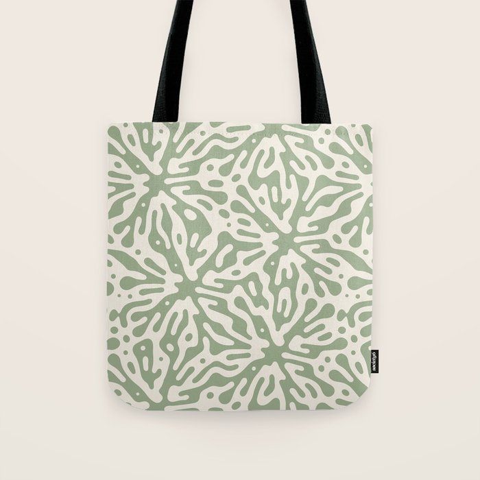 Organic Matter in Ivory and Green Tote Bag Gallery Image 1