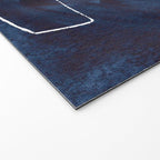 Minimalist Minimal Line Drawing Maze Dark Navy Blue Painting Mid Century Modern Cool Funky Trendy Welcome Mat Gallery Image 2