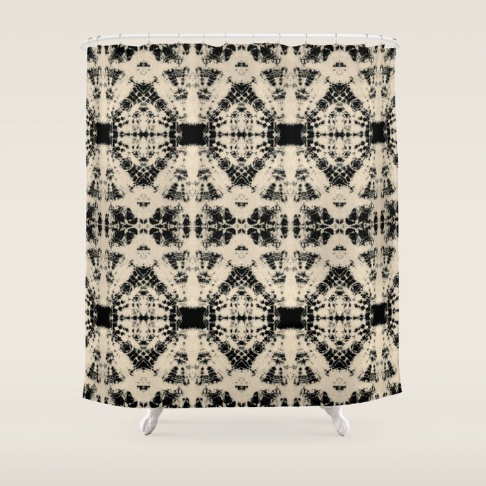 Vintage Circle Shibori Shower Curtain Gallery Image 1