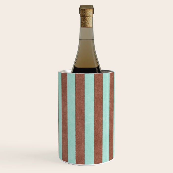 STRIPES - 005 - brown and teal Wine Chiller Gallery Image 2