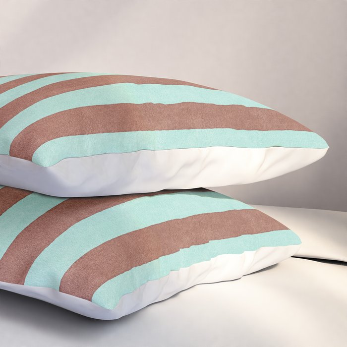 STRIPES - 005 - brown and teal Pillow Sham Gallery Image 3