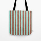 STRIPES - 005 - brown and teal Tote Bag Gallery Image 1