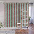 STRIPES - 005 - brown and teal Wall Mural Gallery Image 1