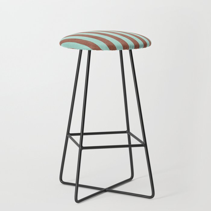 STRIPES - 005 - brown and teal Stool Gallery Image 1