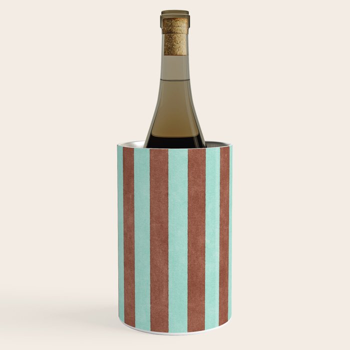 STRIPES - 005 - brown and teal Wine Chiller Gallery Image 3