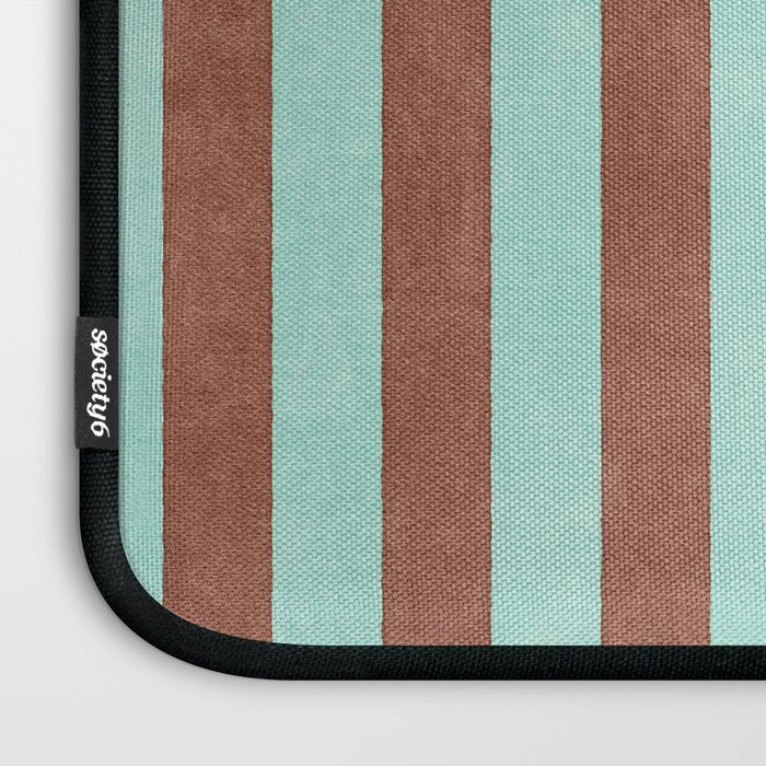 STRIPES - 005 - brown and teal Laptop Sleeve Gallery Image 3