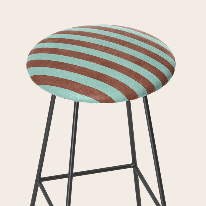 STRIPES - 005 - brown and teal Stool Gallery Image 2