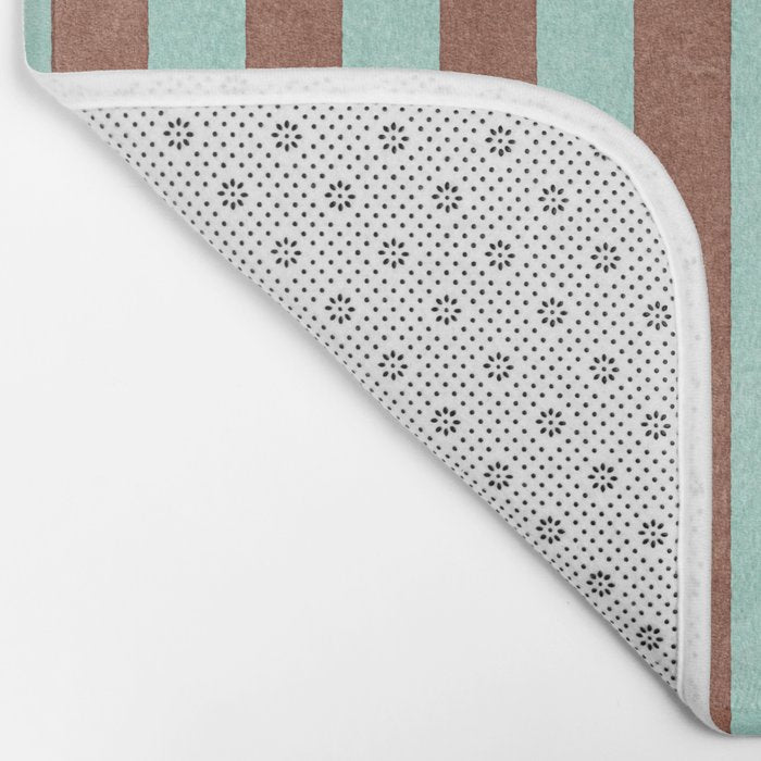 STRIPES - 005 - brown and teal Bath Mat Gallery Image 2
