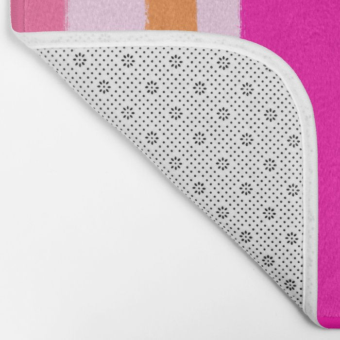 Pink and Orange Stripes Freehand Bath Mat Gallery Image 2
