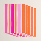 Pink and Orange Stripes Freehand Wrapping Paper Gallery Image 3