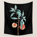 botanical peach Wall Tapestry Gallery Image 4