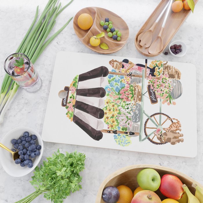 Flower Cart Cutting Board Gallery Image 2