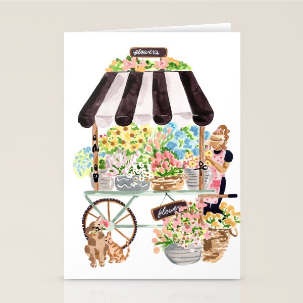 Flower Cart Stationery Card Gallery Image 2