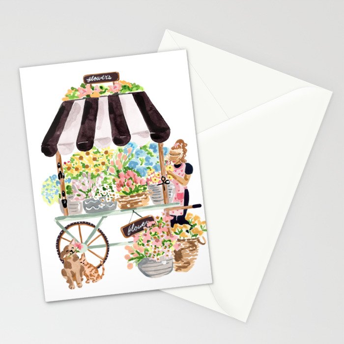 Flower Cart Stationery Card Gallery Image 2