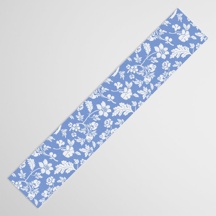 Vintage Style Chintz Florals On Blue Table Runner Gallery Image 3