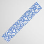 Vintage Style Chintz Florals On Blue Table Runner Gallery Image 3