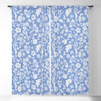 Vintage Style Chintz Florals On Blue Window Curtain Gallery Image 5