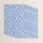 Vintage Style Chintz Florals On Blue Wrapping Paper Gallery Image 3