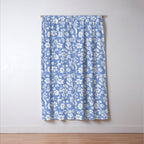 Vintage Style Chintz Florals On Blue Window Curtain Gallery Image 3