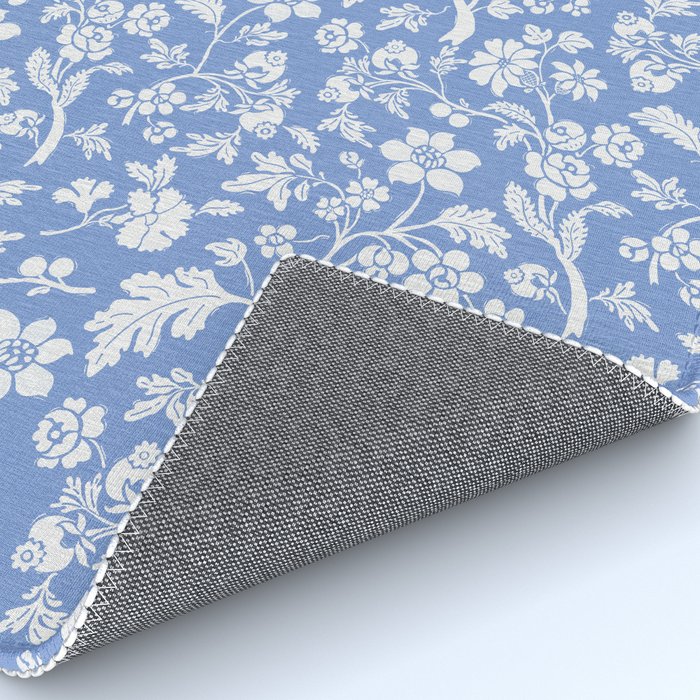Vintage Style Chintz Florals On Blue Rug Gallery Image 4