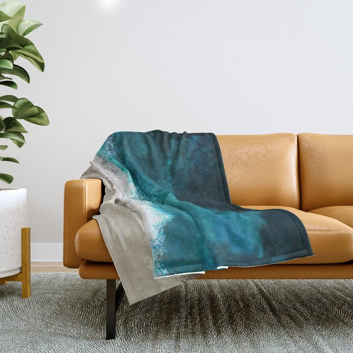 Watercolour Summer Beach V Throw Blanket Gallery Image 1