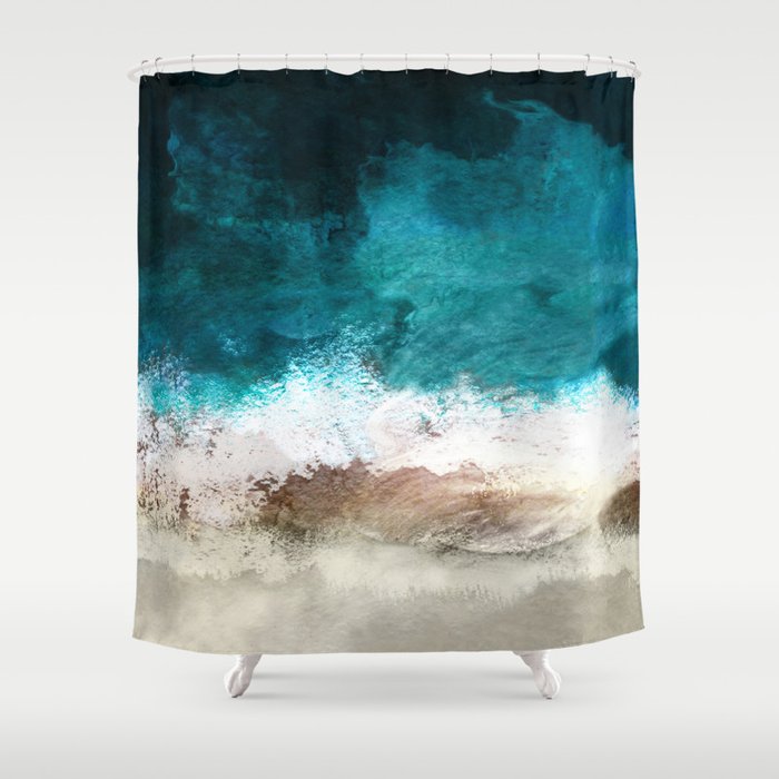 Watercolour Summer Beach V Shower Curtain Gallery Image 1
