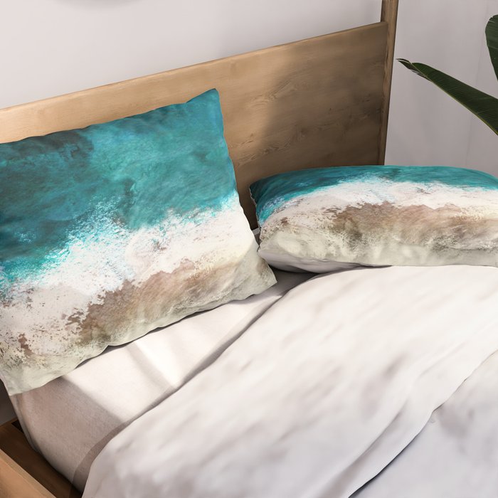 Watercolour Summer Beach V Pillow Sham Gallery Image 2