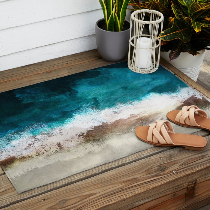 Watercolour Summer Beach V Outdoor Rug Gallery Image 2