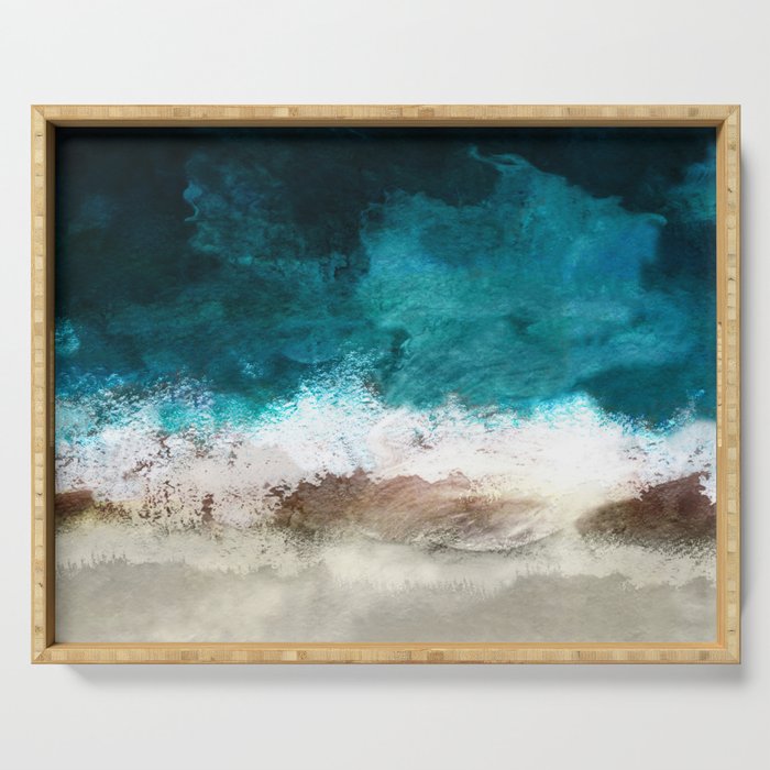 Watercolour Summer Beach V Serving Tray Gallery Image 1