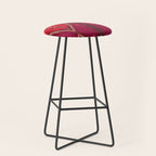 The Crimson Symmetry Handwoven Tribal Kilim Art Stool Gallery Image 1