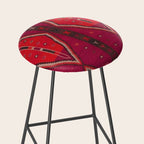 The Crimson Symmetry Handwoven Tribal Kilim Art Stool Gallery Image 2