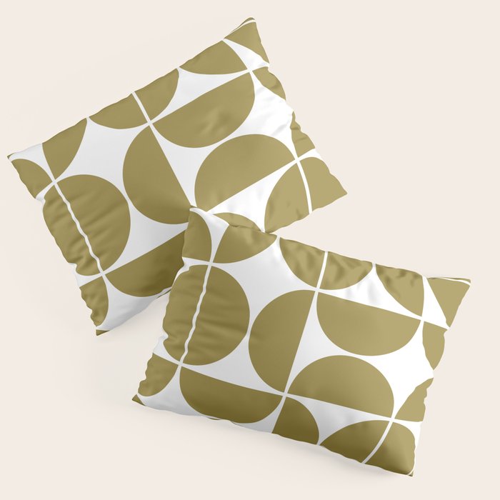 Mid Century Modern Geometric 04 Flat Gold Pillow Sham Gallery Image 1