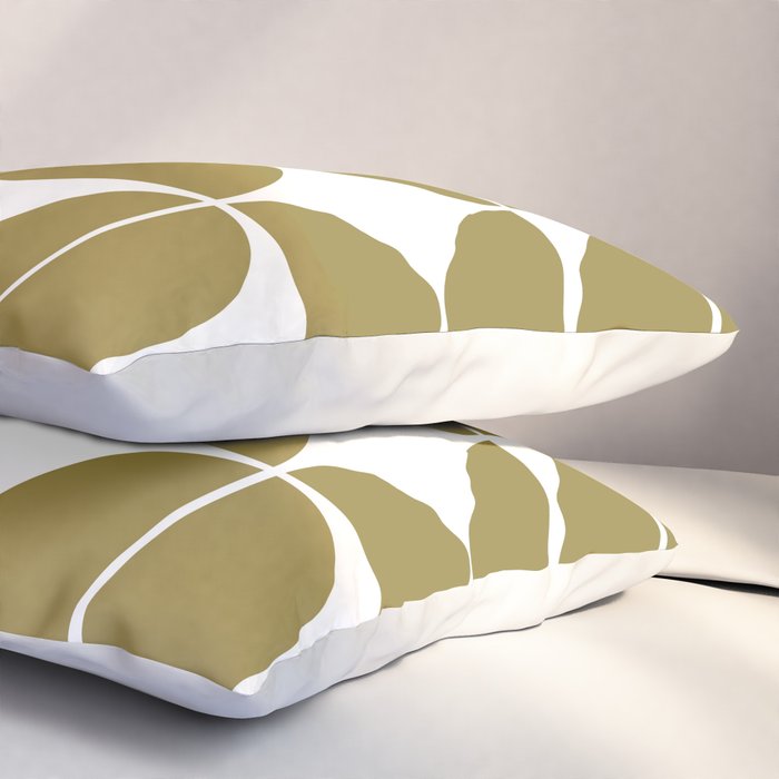 Mid Century Modern Geometric 04 Flat Gold Pillow Sham Gallery Image 3