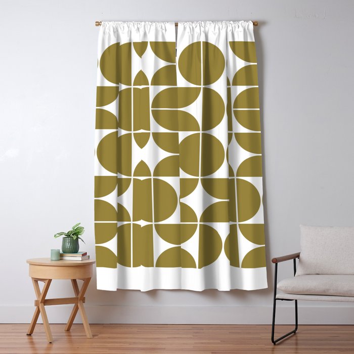 Mid Century Modern Geometric 04 Flat Gold Window Curtain Gallery Image 5
