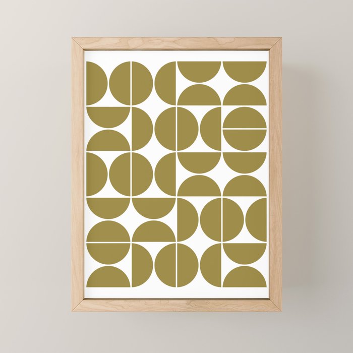 Mid Century Modern Geometric 04 Flat Gold Mini Art Print Gallery Image 1