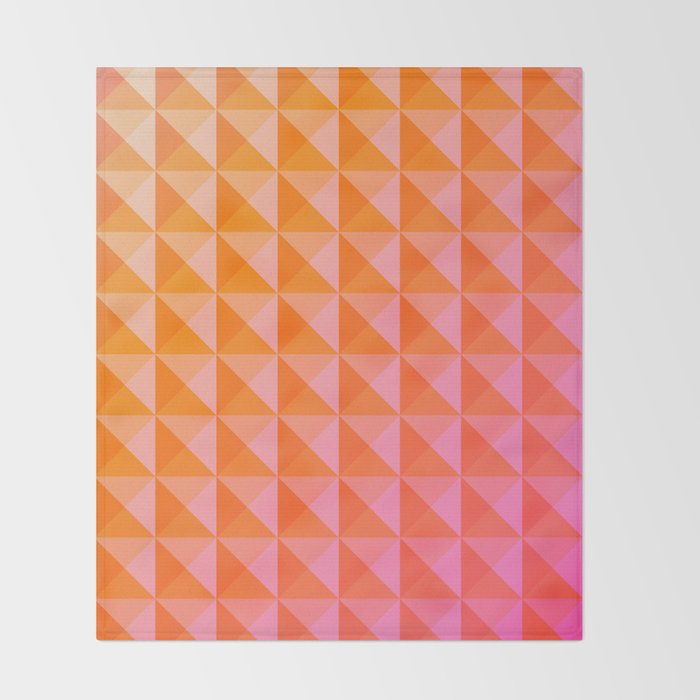 Geometric Gradient in Pink and Orange Throw Blanket Gallery Image 2