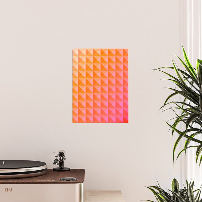 Geometric Gradient in Pink and Orange Poster Gallery Image 2