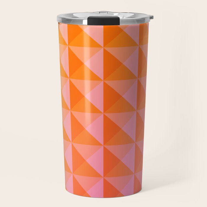 Geometric Gradient in Pink and Orange Travel Mug Gallery Image 1