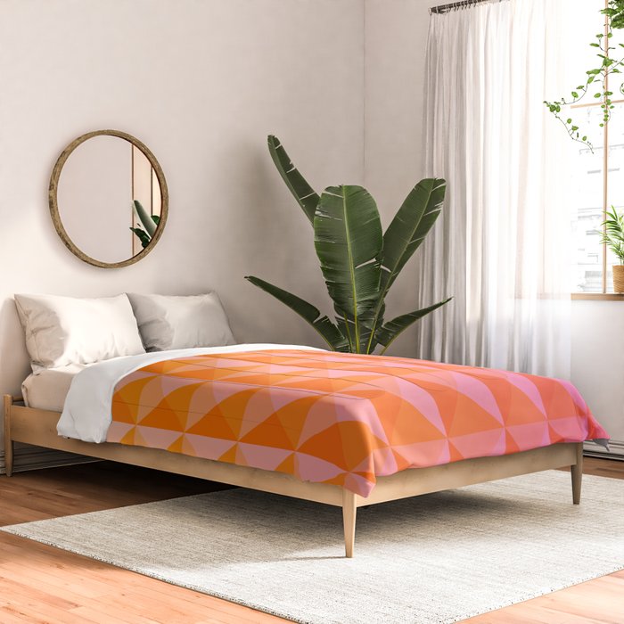 Geometric Gradient in Pink and Orange Comforter Gallery Image 2