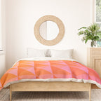 Geometric Gradient in Pink and Orange Duvet Cover Gallery Image 3